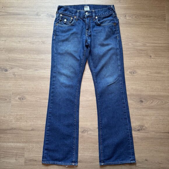 Vintage True Religion Boot Cut Jeans Women 29 Blue Low Rise Flap Pocket - Picture 2 of 13